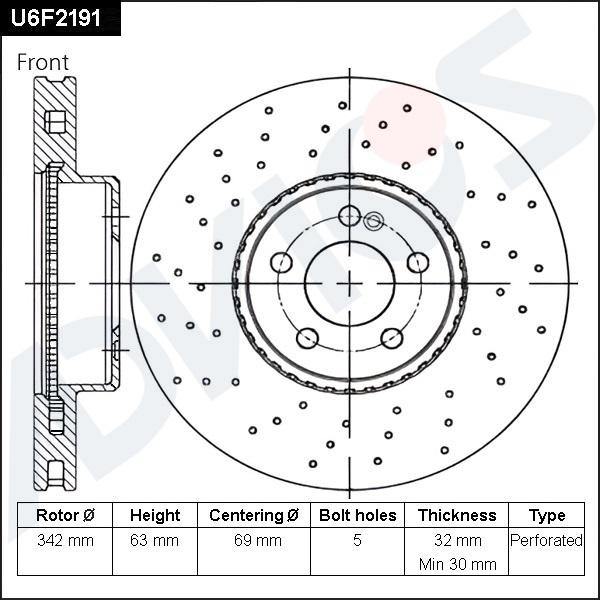 Advics U6F2191 - Гальмівний диск autocars.com.ua