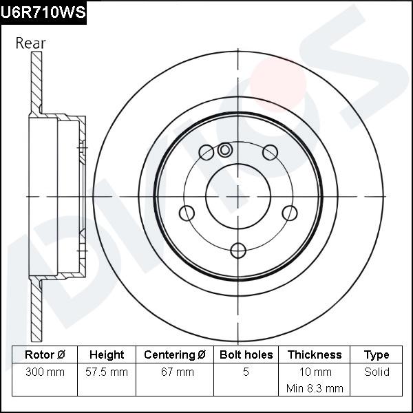 Advics U6R710WS - Тормозной диск avtokuzovplus.com.ua