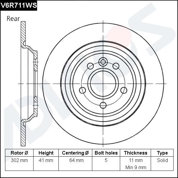 Advics V6R711WS - Гальмівний диск autocars.com.ua