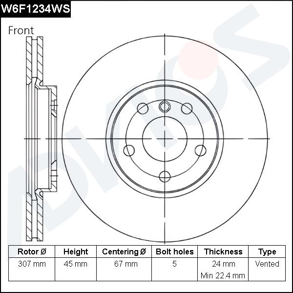 Advics W6F1234WS - Гальмівний диск autocars.com.ua