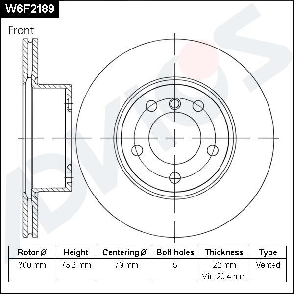 Advics W6F2189 - Тормозной диск avtokuzovplus.com.ua