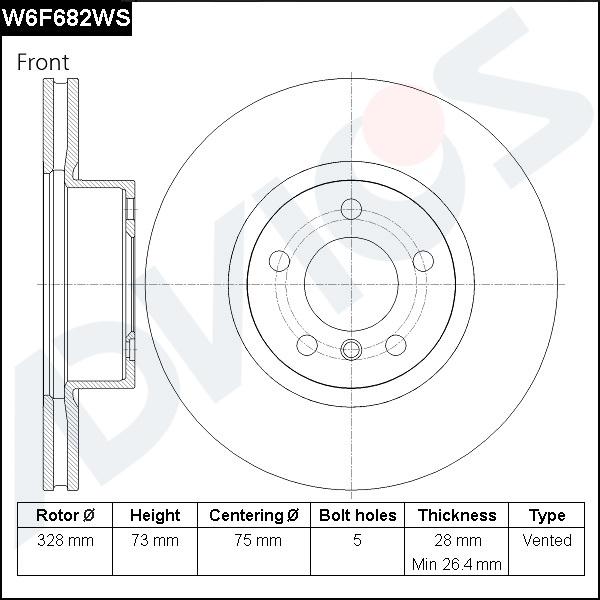 Advics W6F682WS - Гальмівний диск autocars.com.ua