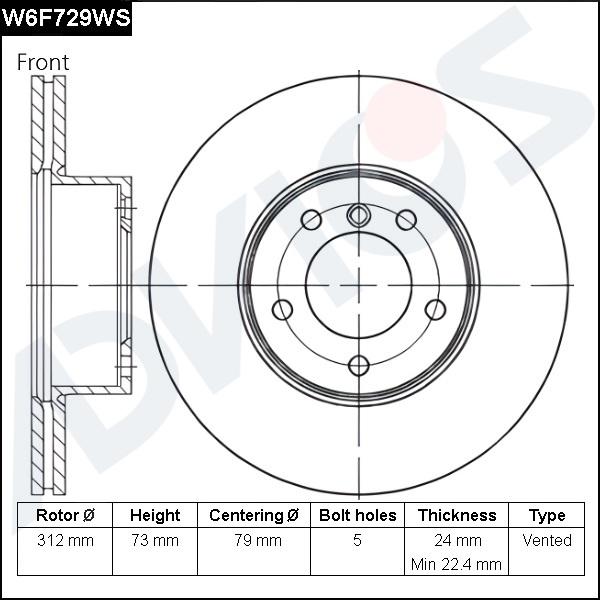 Advics W6F729WS - Тормозной диск avtokuzovplus.com.ua