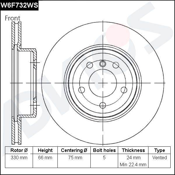 Advics W6F732WS - Тормозной диск avtokuzovplus.com.ua