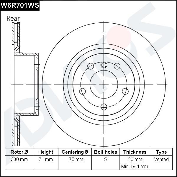 Advics W6R701WS - Тормозной диск avtokuzovplus.com.ua