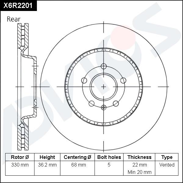 Advics X6R2201 - Тормозной диск avtokuzovplus.com.ua