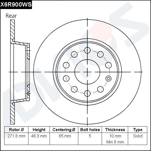 Advics X6R900WS - Гальмівний диск autocars.com.ua