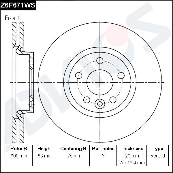 Advics Z6F671WS - Гальмівний диск autocars.com.ua