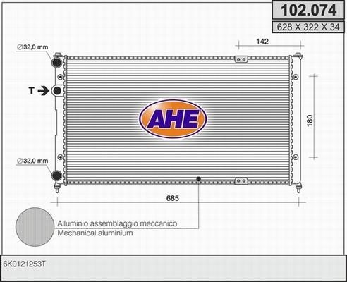 AHE 102.074 - Радіатор, охолодження двигуна autocars.com.ua