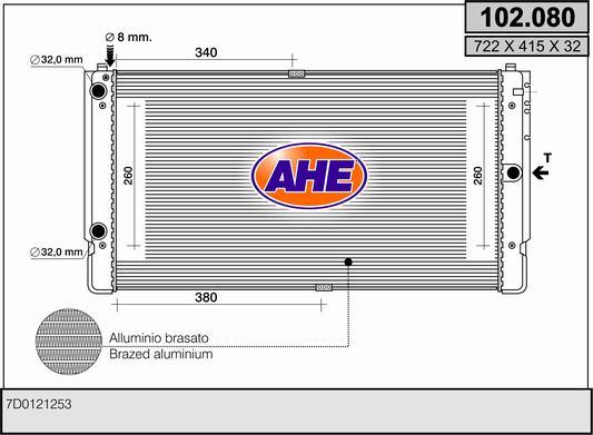 AHE 102.080 - Радіатор, охолодження двигуна autocars.com.ua