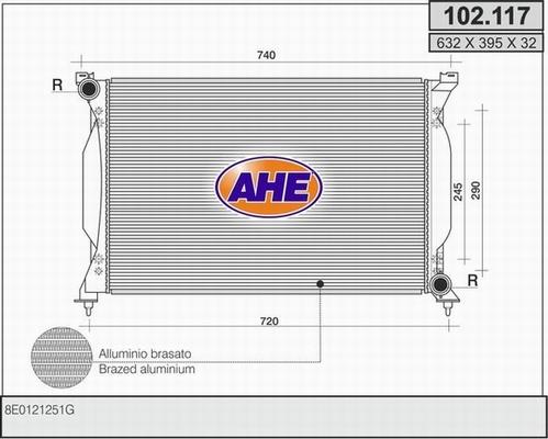 AHE 102.117 - Радіатор, охолодження двигуна autocars.com.ua