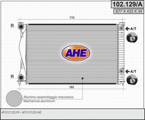 AHE 102.129/A - Радіатор, охолодження двигуна autocars.com.ua