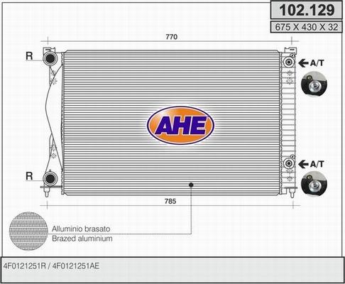 AHE 102.129 - Радіатор, охолодження двигуна autocars.com.ua