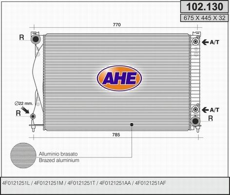 AHE 102.130 - Радіатор, охолодження двигуна autocars.com.ua