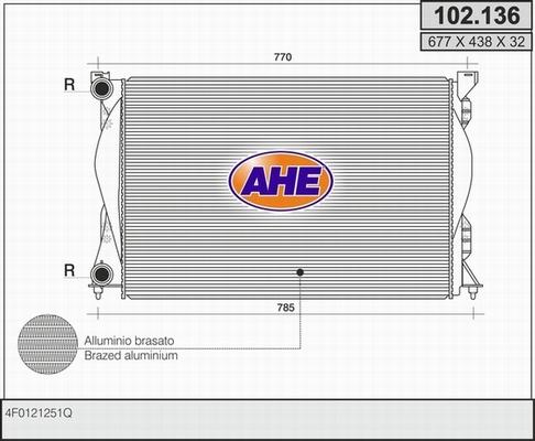 AHE 102.136 - Радіатор, охолодження двигуна autocars.com.ua