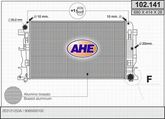 AHE 102.141 - Радіатор, охолодження двигуна autocars.com.ua