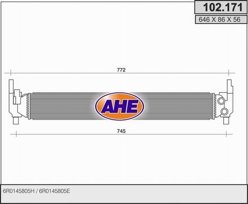 AHE 102.171 - Радіатор, охолодження двигуна autocars.com.ua