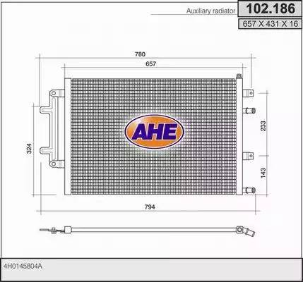 AHE 102.186 - Радіатор, охолодження двигуна autocars.com.ua