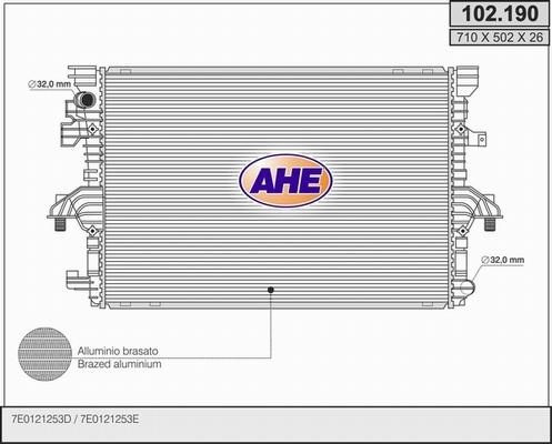 AHE 102.190 - Радіатор, охолодження двигуна autocars.com.ua