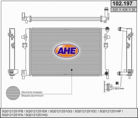 AHE 102.197 - Радиатор, охлаждение двигателя autodnr.net