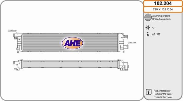 AHE 102.204 - Радіатор, охолодження двигуна autocars.com.ua