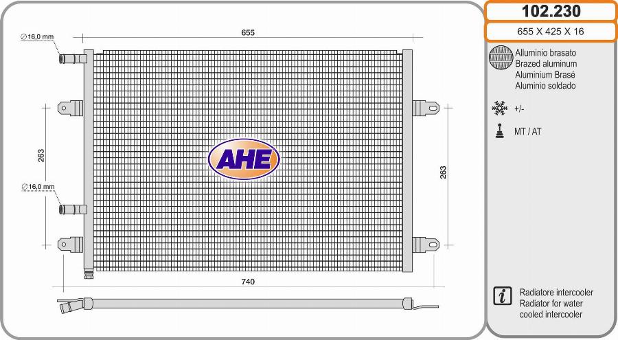 AHE 102.230 - Радіатор, охолодження двигуна autocars.com.ua