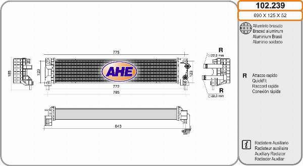 AHE 102.239 - Радіатор, охолодження двигуна autocars.com.ua