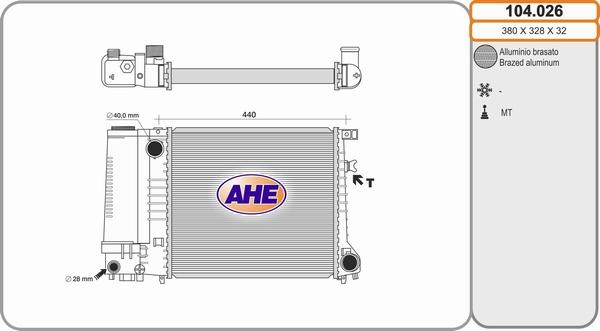 AHE 104.026 - Радиатор, охлаждение двигателя autodnr.net