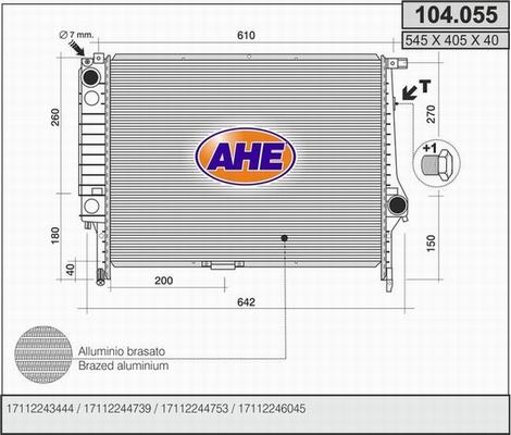 AHE 104.055 - Радіатор, охолодження двигуна autocars.com.ua