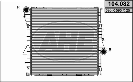 AHE 104.082 - Радіатор, охолодження двигуна autocars.com.ua