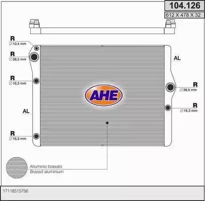 AHE 104.126 - Радіатор, охолодження двигуна autocars.com.ua