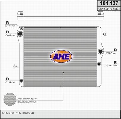 AHE 104.127 - Радіатор, охолодження двигуна autocars.com.ua