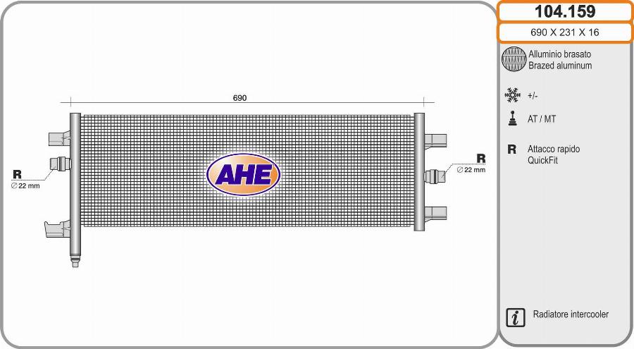 AHE 104.159 - Радіатор, охолодження двигуна autocars.com.ua