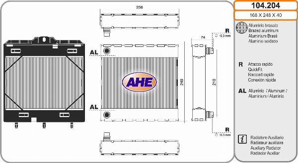 AHE 104.204 - Радіатор, охолодження двигуна autocars.com.ua