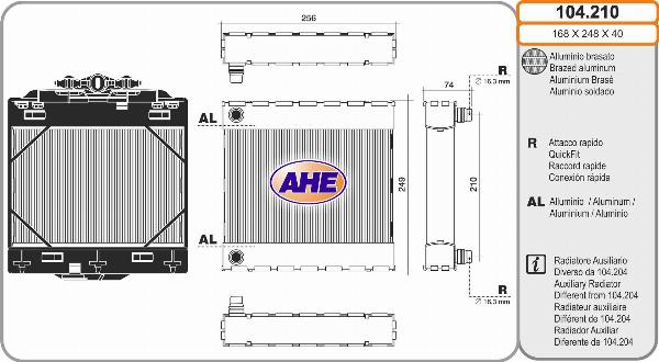 AHE 104.210 - Радіатор, охолодження двигуна autocars.com.ua