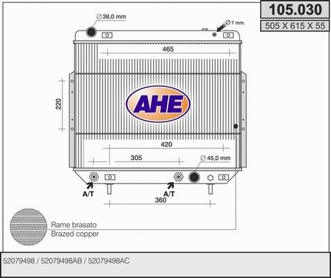 AHE 105.030 - Радіатор, охолодження двигуна autocars.com.ua