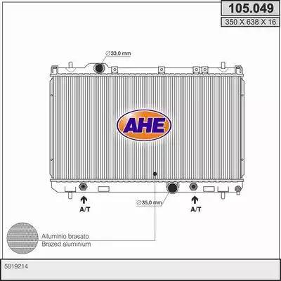 AHE 105.049 - Радіатор, охолодження двигуна autocars.com.ua