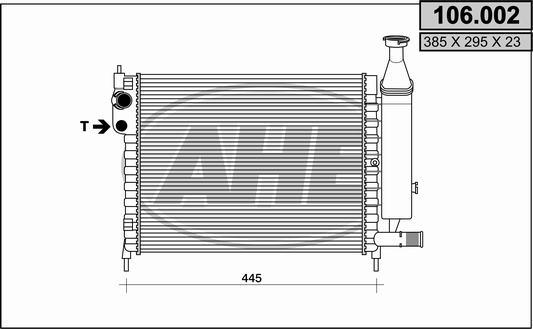 AHE 106.002 - Радіатор, охолодження двигуна autocars.com.ua