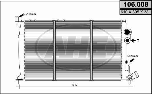 AHE 106.008 - Радиатор, охлаждение двигателя autodnr.net