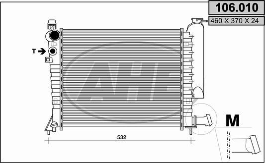 AHE 106.010 - Радиатор, охлаждение двигателя autodnr.net