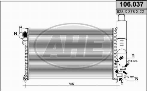 AHE 106.037 - Радиатор, охлаждение двигателя autodnr.net