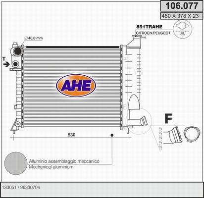 AHE 106.077 - Радіатор, охолодження двигуна autocars.com.ua