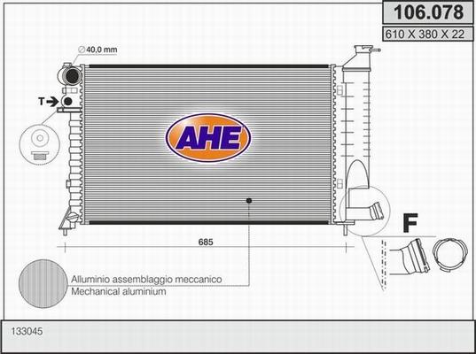 AHE 106.078 - Радиатор, охлаждение двигателя autodnr.net