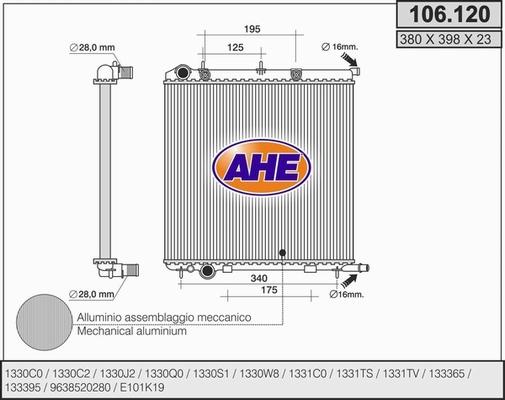 AHE 106.120 - Радиатор, охлаждение двигателя autodnr.net