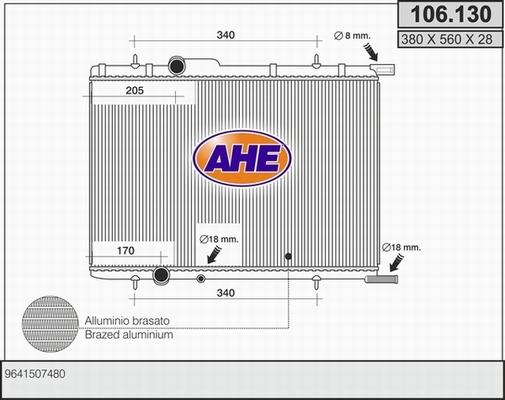AHE 106.130 - Радиатор, охлаждение двигателя autodnr.net