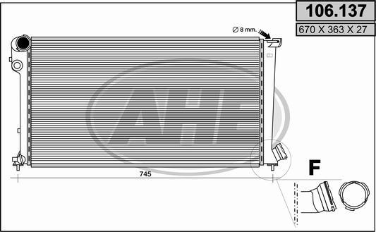 AHE 106.137 - Радиатор, охлаждение двигателя autodnr.net