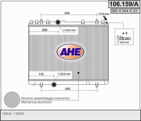 AHE 106.159/A - Радиатор, охлаждение двигателя autodnr.net