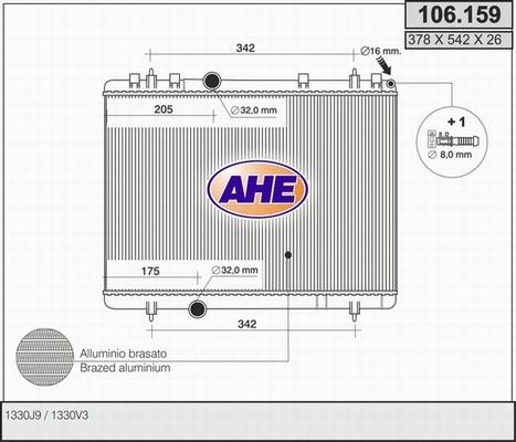 AHE 106.159 - Радиатор, охлаждение двигателя autodnr.net