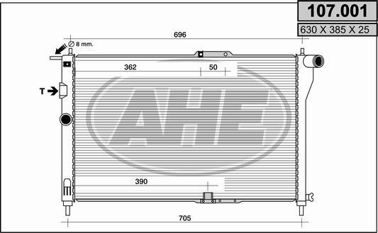 AHE 107.001 - Радиатор, охлаждение двигателя autodnr.net