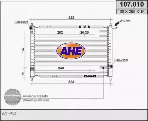 AHE 107.010 - Радіатор, охолодження двигуна autocars.com.ua